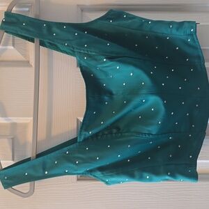 INTEMPO WOMEN'S JUNIOR GREEN EMBELLISHED TANK TOP WITH SMOCKING SIZE SMALL